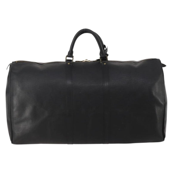 LOUIS VUITTON Epi Keepall 60 Boston Bag Noir M42942 LV Auth bs35863