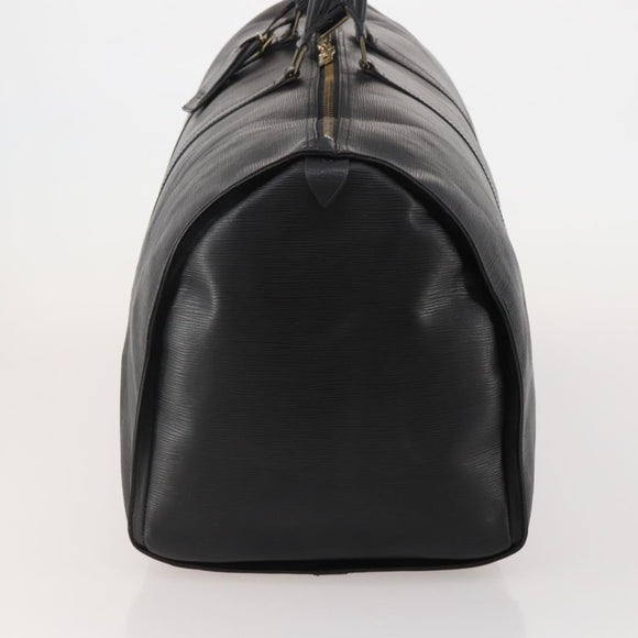 LOUIS VUITTON Epi Keepall 60 Boston Bag Noir M42942 LV Auth bs35863