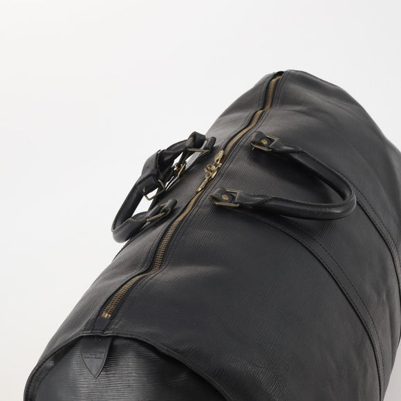 LOUIS VUITTON Epi Keepall 60 Boston Bag Noir M42942 LV Auth bs35863