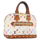 LOUIS VUITTON Monogram Multicolor Alma Hand Bag White M92647 LV Auth bs35864-1