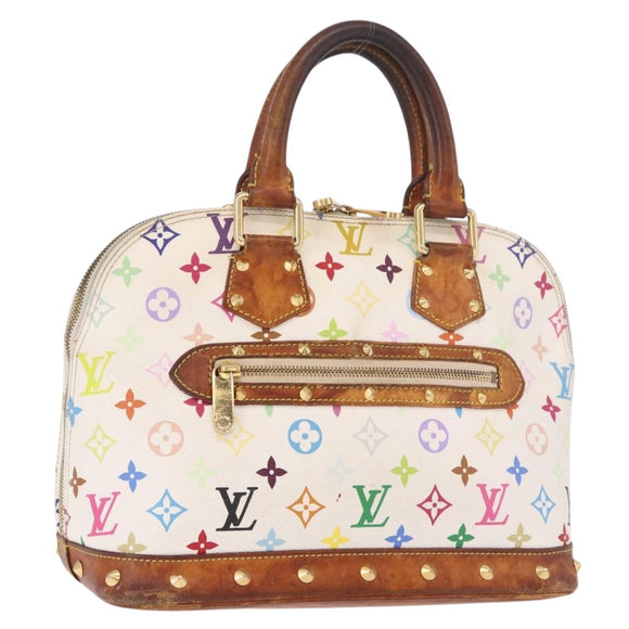 LOUIS VUITTON Monogram Multicolor Alma Hand Bag White M92647 LV Auth bs35864