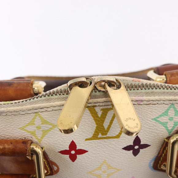 LOUIS VUITTON Monogram Multicolor Alma Hand Bag White M92647 LV Auth bs35864