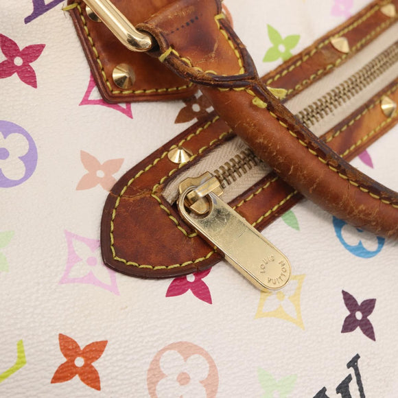 LOUIS VUITTON Monogram Multicolor Alma Hand Bag White M92647 LV Auth bs35864