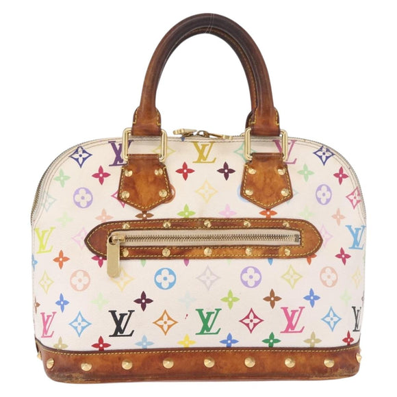 LOUIS VUITTON Monogram Multicolor Alma Hand Bag White M92647 LV Auth bs35864