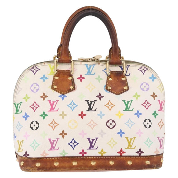 LOUIS VUITTON Monogram Multicolor Alma Hand Bag White M92647 LV Auth bs35864