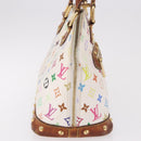 LOUIS VUITTON Monogram Multicolor Alma Hand Bag White M92647 LV Auth bs35864-4