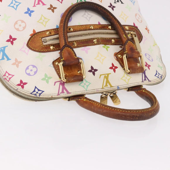 LOUIS VUITTON Monogram Multicolor Alma Hand Bag White M92647 LV Auth bs35864