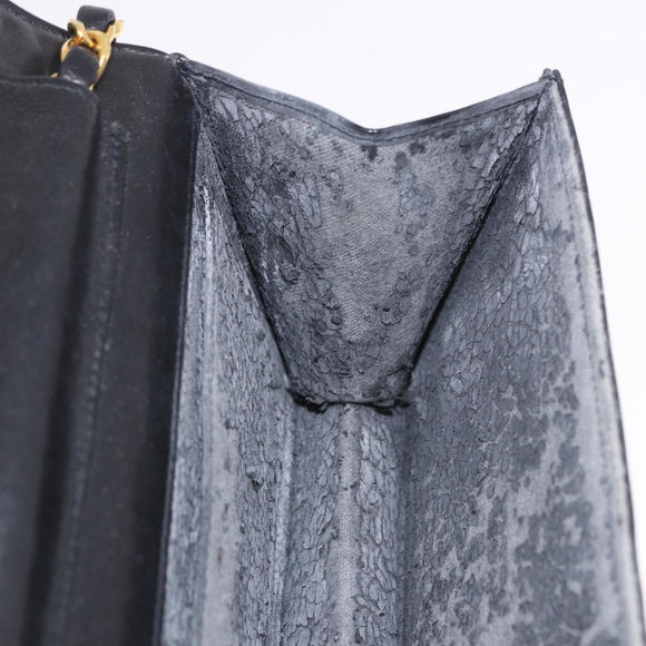 CHANEL Chain Shoulder Bag Patent Black Gold CC Auth bs35869