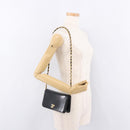 CHANEL Chain Shoulder Bag Patent Black Gold CC Auth bs35869-24