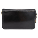 CHANEL Chain Shoulder Bag Patent Black Gold CC Auth bs35869-2