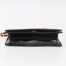 CHANEL Chain Shoulder Bag Patent Black Gold CC Auth bs35869-5