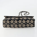 CHANEL Chain Shoulder Bag Canvas Black Silver CC Auth bs35870-6