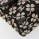 CHANEL Chain Shoulder Bag Canvas Black Silver CC Auth bs35870-15
