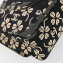 CHANEL Chain Shoulder Bag Canvas Black Silver CC Auth bs35870-17