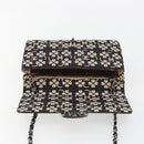 CHANEL Chain Shoulder Bag Canvas Black Silver CC Auth bs35870-19