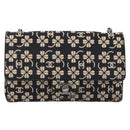 CHANEL Chain Shoulder Bag Canvas Black Silver CC Auth bs35870-13
