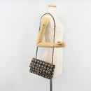 CHANEL Chain Shoulder Bag Canvas Black Silver CC Auth bs35870-27