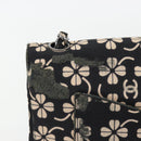 CHANEL Chain Shoulder Bag Canvas Black Silver CC Auth bs35870-3