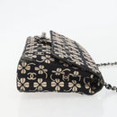CHANEL Chain Shoulder Bag Canvas Black Silver CC Auth bs35870-4
