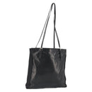 PRADA Tote Bag Leather Black Silver Auth bs35877-1