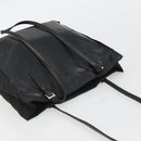 PRADA Tote Bag Leather Black Silver Auth bs35877-6