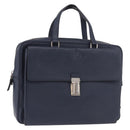 PRADA Business Bag Saffiano leather Blue Silver Auth bs35878-1