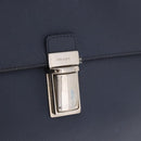PRADA Business Bag Saffiano leather Blue Silver Auth bs35878-19