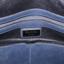 PRADA Business Bag Saffiano leather Blue Silver Auth bs35878-20