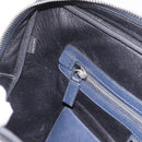 PRADA Business Bag Saffiano leather Blue Silver Auth bs35878-23