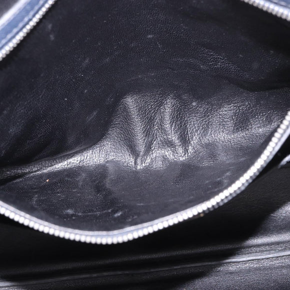 PRADA Business Bag Saffiano leather Blue Silver Auth bs35878