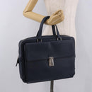 PRADA Business Bag Saffiano leather Blue Silver Auth bs35878-25