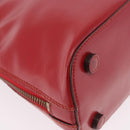PRADA Hand Bag Leather Red Gold Auth bs35879-15