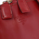 PRADA Hand Bag Leather Red Gold Auth bs35879-17
