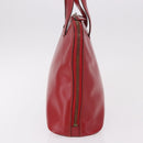 PRADA Hand Bag Leather Red Gold Auth bs35879-4
