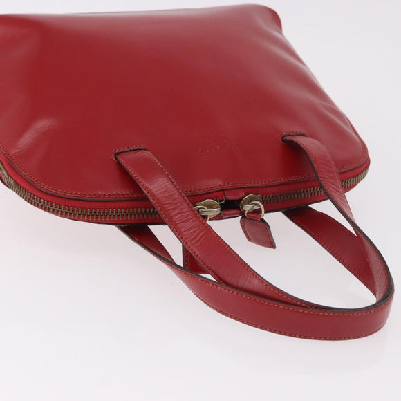 PRADA Hand Bag Leather Red Gold Auth bs35879