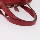 PRADA Hand Bag Leather Red Gold Auth bs35879-7