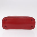 PRADA Hand Bag Leather Red Gold Auth bs35879-5