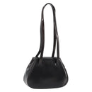 PRADA patent Shoulder Bag Dark Brown Gold Auth bs35885A-1