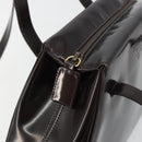 PRADA patent Shoulder Bag Dark Brown Gold Auth bs35885A-10