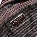 PRADA patent Shoulder Bag Dark Brown Gold Auth bs35885A-17