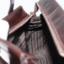 PRADA patent Shoulder Bag Dark Brown Gold Auth bs35885A-18