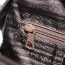 PRADA patent Shoulder Bag Dark Brown Gold Auth bs35885A-20