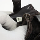 PRADA patent Shoulder Bag Dark Brown Gold Auth bs35885A-12
