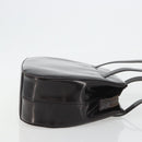 PRADA patent Shoulder Bag Dark Brown Gold Auth bs35885A-3