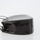 PRADA patent Shoulder Bag Dark Brown Gold Auth bs35885A-4