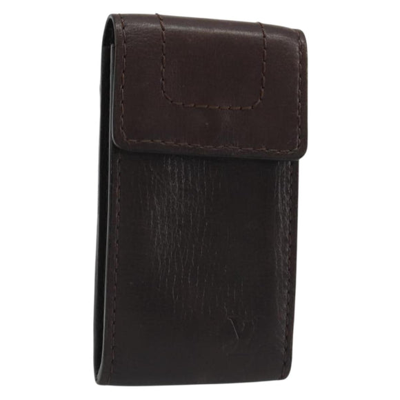 LOUIS VUITTON Utah Porte Cles Badge Pouch Leather Brown M92539 LV Auth bs35889