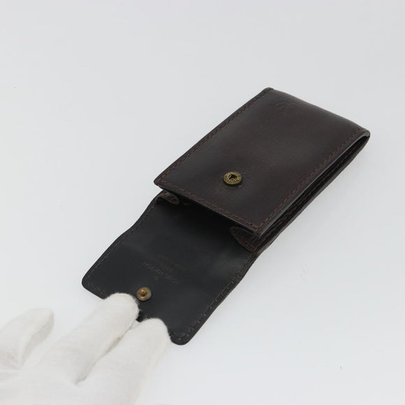 LOUIS VUITTON Utah Porte Cles Badge Pouch Leather Brown M92539 LV Auth bs35889