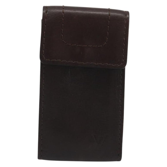 LOUIS VUITTON Utah Porte Cles Badge Pouch Leather Brown M92539 LV Auth bs35889