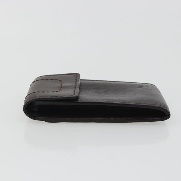 LOUIS VUITTON Utah Porte Cles Badge Pouch Leather Brown M92539 LV Auth bs35889