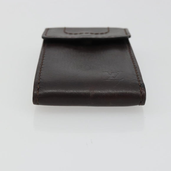 LOUIS VUITTON Utah Porte Cles Badge Pouch Leather Brown M92539 LV Auth bs35889